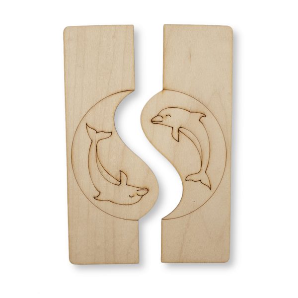 Set of two wooden bookmarks "Dolphins 1" BX-29