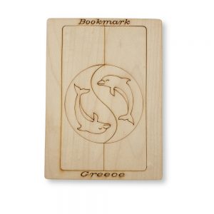 Ζευγάρι ξύλινων σελιδοδεικτών, "Dolphins 1" BX-29