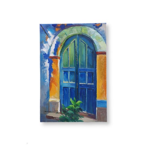 Αυθεντικός πίνακας ζωγραφικής, λάδι σε καμβά Blue Door ZAL-001