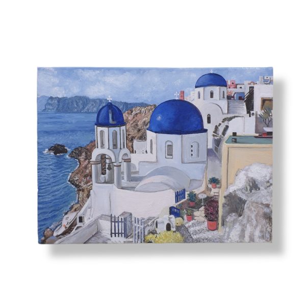 Αυθεντικός πίνακας ζωγραφικής, λάδι σε καμβά Oia Santorini ZCO-001