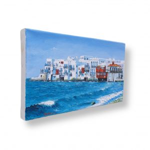 Αυθεντικός πίνακας ζωγραφικής, λάδι σε καμβά Little Venice, Mykonos ZME-001