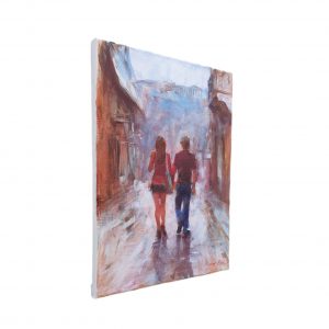 Αυθεντικός πίνακας ζωγραφικής, λάδι σε καμβά Walk in Athens ZRO-001