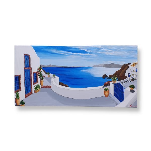 Αυθεντικός πίνακας ζωγραφικής, λάδι σε καμβά Santorini ZSP-001